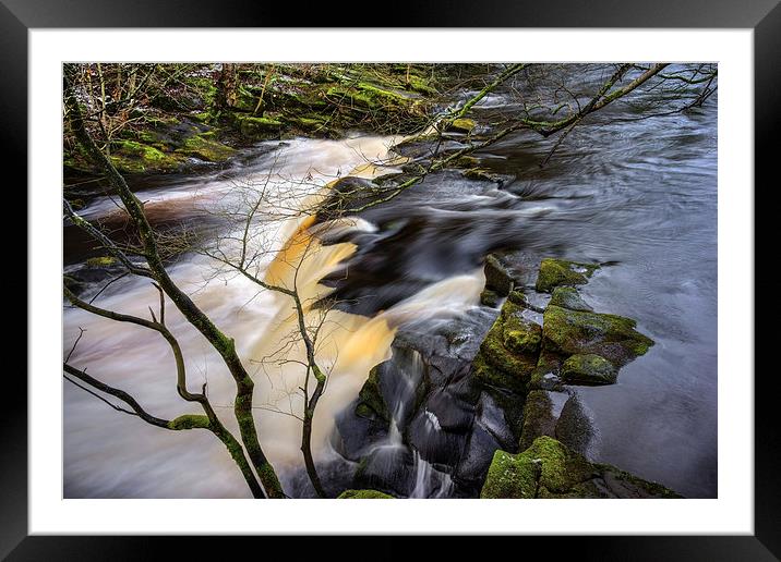 Yorkshire Bridge Falls  Framed Mounted Print by Darren Galpin