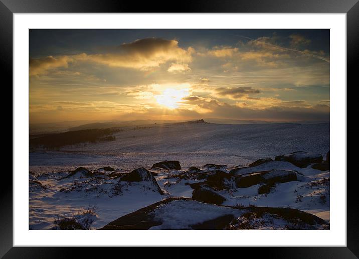 Carl Wark Winter Sunset  Framed Mounted Print by Darren Galpin