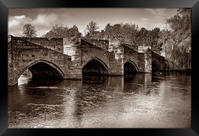 Bakewell Bridge in Sepia  Framed Print by Darren Galpin
