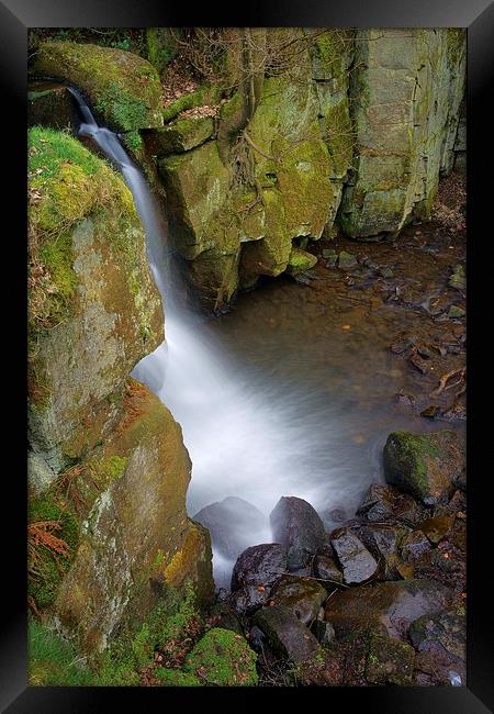 Looking Down Lumsdale Falls  Framed Print by Darren Galpin