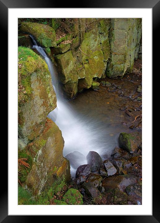 Looking Down Lumsdale Falls  Framed Mounted Print by Darren Galpin