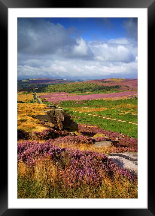 Burbage Rocks and Valley  Framed Mounted Print by Darren Galpin