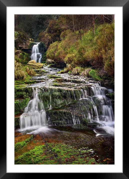 Middle Black Clough Falls Framed Mounted Print by Darren Galpin