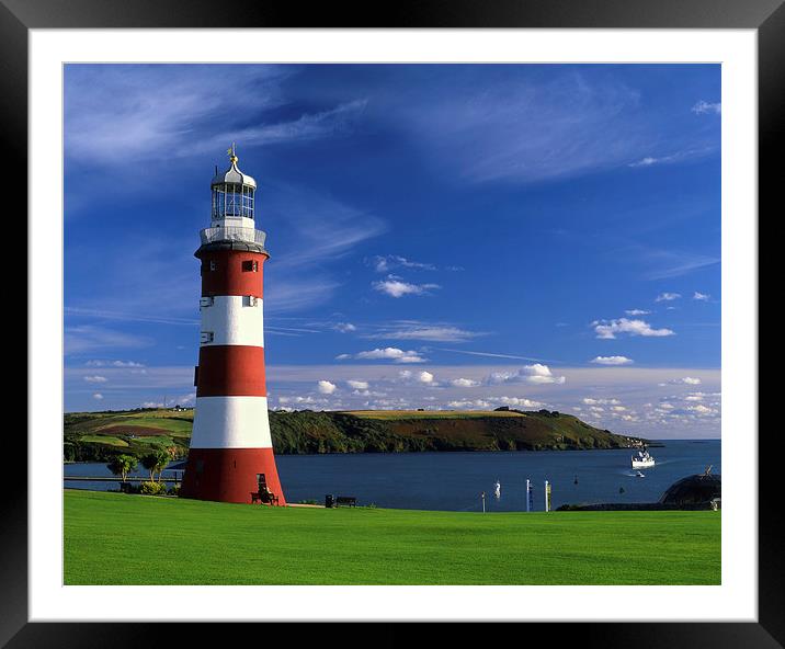 Smeatons Tower  Plymouth Hoe Devon Framed Mounted Print by Darren Galpin