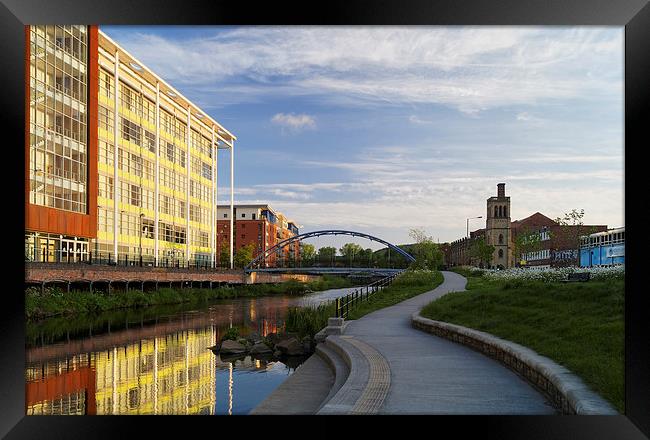 Pocket Park and River Don, Sheffield  Framed Print by Darren Galpin