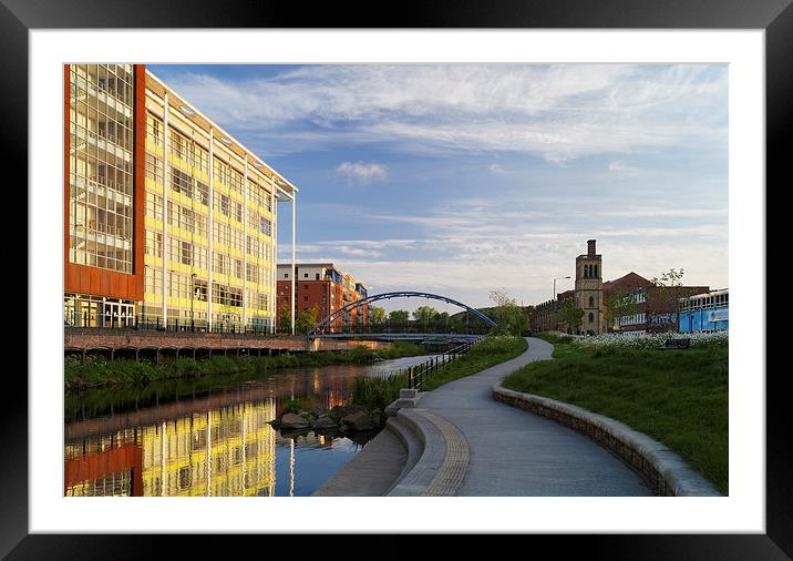 Pocket Park and River Don, Sheffield  Framed Mounted Print by Darren Galpin