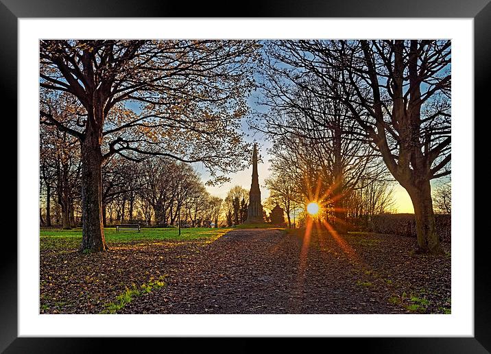 The Cholera Monument Sunset   Framed Mounted Print by Darren Galpin