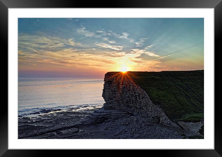 Sunset over Nash Point  Framed Mounted Print by Darren Galpin