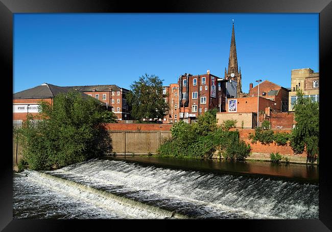 Rotherham Town Centre and River Don  Framed Print by Darren Galpin