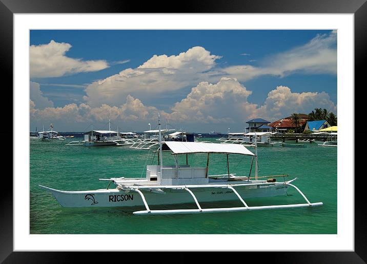 Mactan Pump boats  Framed Mounted Print by Darren Galpin