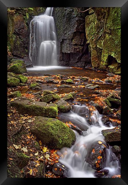 Lumsdale Falls in Autumn  Framed Print by Darren Galpin