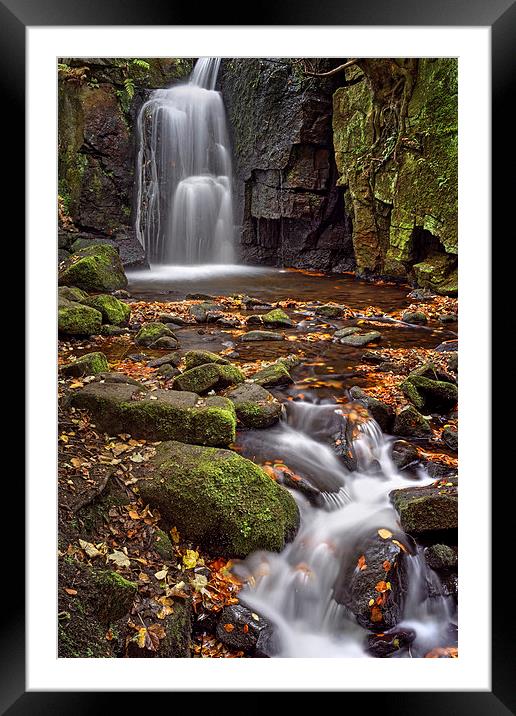 Lumsdale Falls in Autumn  Framed Mounted Print by Darren Galpin