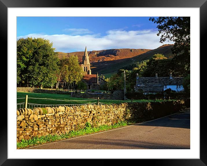 Holy Trinity Church Edale & Kinder Scout Framed Mounted Print by Darren Galpin
