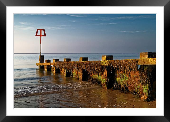 Sea Defences at Swanage Bay  Framed Mounted Print by Darren Galpin