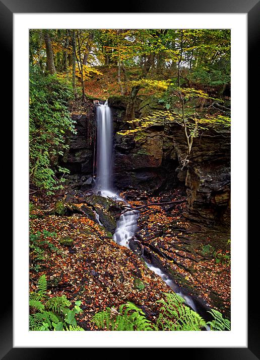 Cascading Falls in Lumsdale  Framed Mounted Print by Darren Galpin