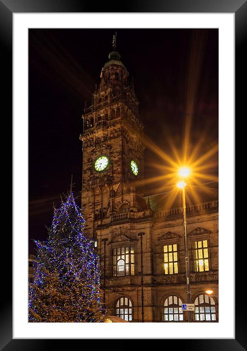 Sheffield Town Hall at Christmas  Framed Mounted Print by Darren Galpin