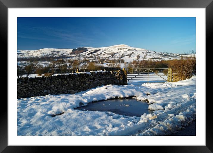 Lose Hill and Great Ridge in Winter Framed Mounted Print by Darren Galpin