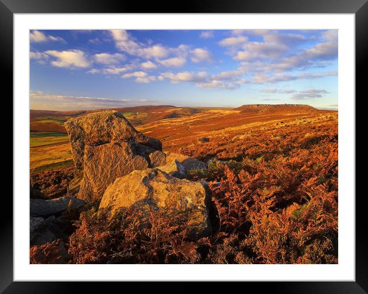 Over Owler Tor & Stanage Edge Framed Mounted Print by Darren Galpin