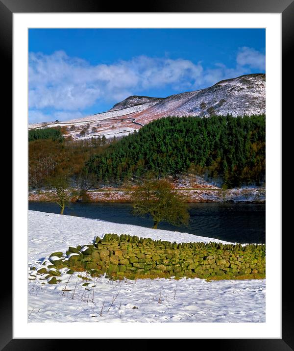 Ladybower during Winter Framed Mounted Print by Darren Galpin