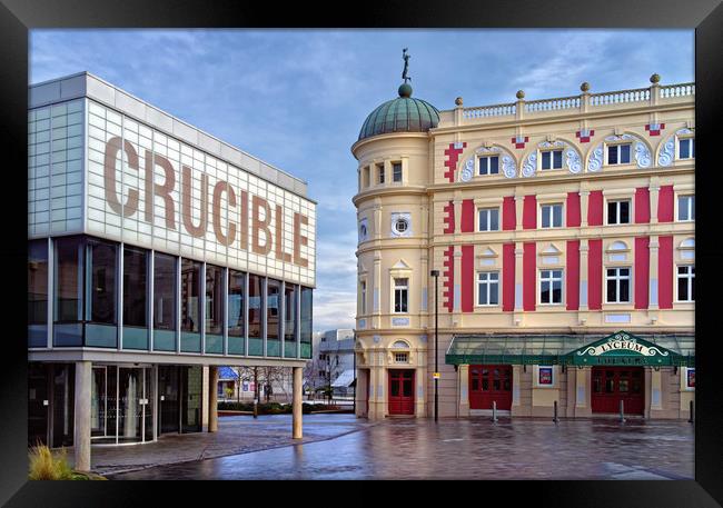 Crucible and Lyceum Theatres, Sheffield  Framed Print by Darren Galpin