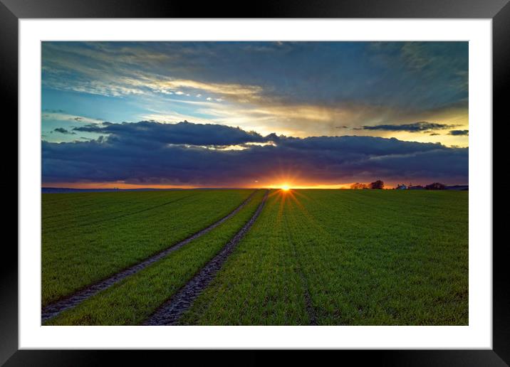Penny Hill Farmland Sunset Framed Mounted Print by Darren Galpin