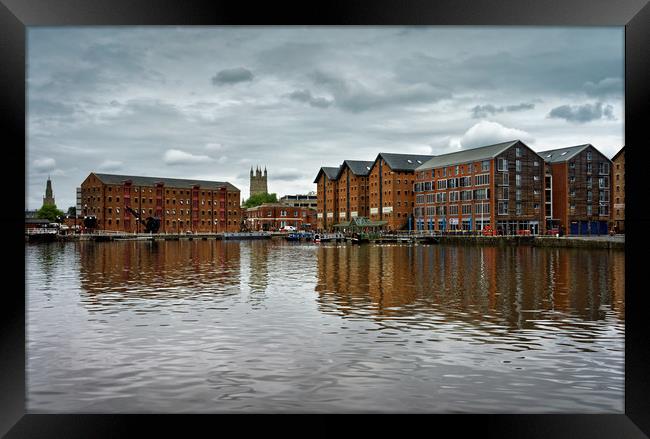  Gloucester Docks and Cathedral                    Framed Print by Darren Galpin