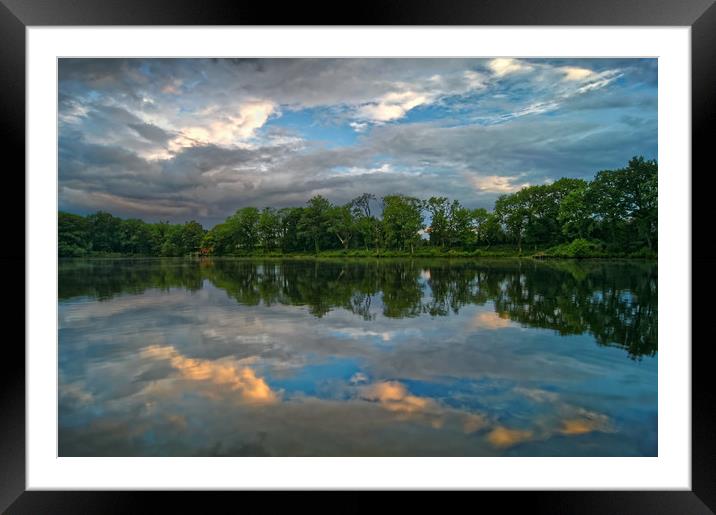 Chard Reservoir Dawn Reflections                   Framed Mounted Print by Darren Galpin