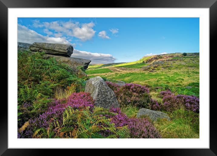 Burbage Rocks and Valley                        Framed Mounted Print by Darren Galpin