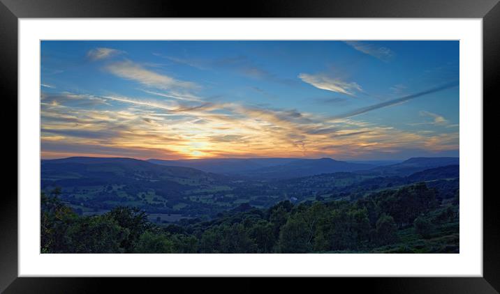 Hope Valley Sunset Panorama                        Framed Mounted Print by Darren Galpin