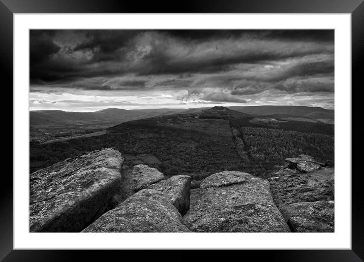 Win Hill under Stormy Skies                        Framed Mounted Print by Darren Galpin