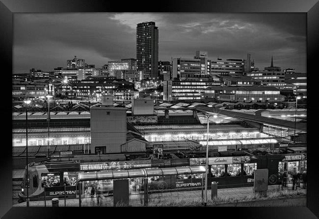 Sheffield City Centre at Night Framed Print by Darren Galpin