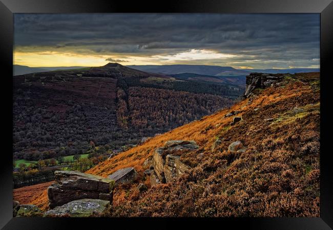 Win Hill and Bamford Edge                          Framed Print by Darren Galpin