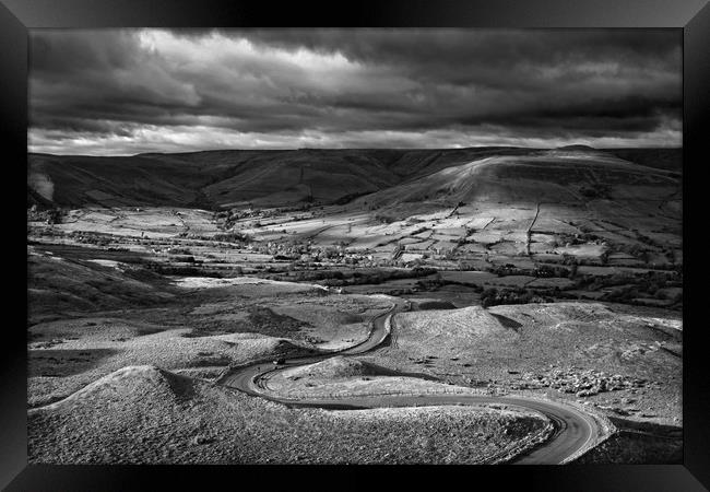 The Long and Winding Road  in Mono                 Framed Print by Darren Galpin