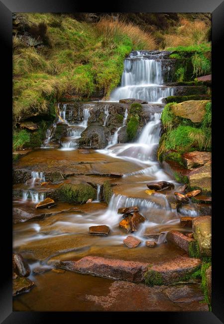 Nether North Grain Waterfalls                      Framed Print by Darren Galpin