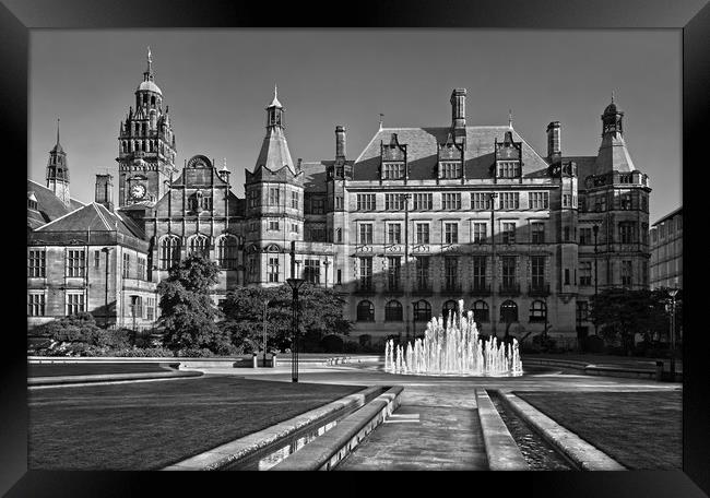 Sheffield Town Hall and Peace Gardens              Framed Print by Darren Galpin