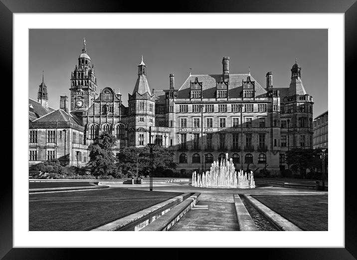 Sheffield Town Hall and Peace Gardens              Framed Mounted Print by Darren Galpin