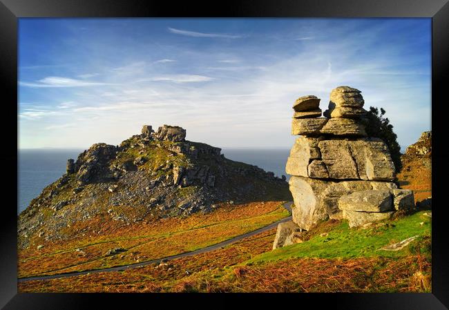 Valley of the Rocks Exmoor North Devon             Framed Print by Darren Galpin