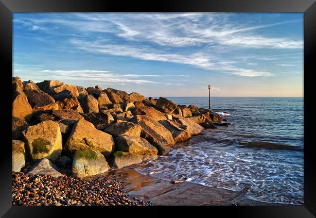Sidmouth Sea Defences                       Framed Print by Darren Galpin