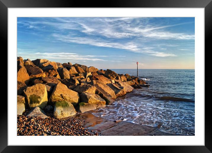 Sidmouth Sea Defences                       Framed Mounted Print by Darren Galpin