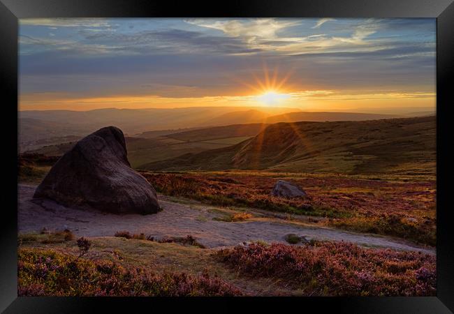 Higger Tor Sunset                                Framed Print by Darren Galpin