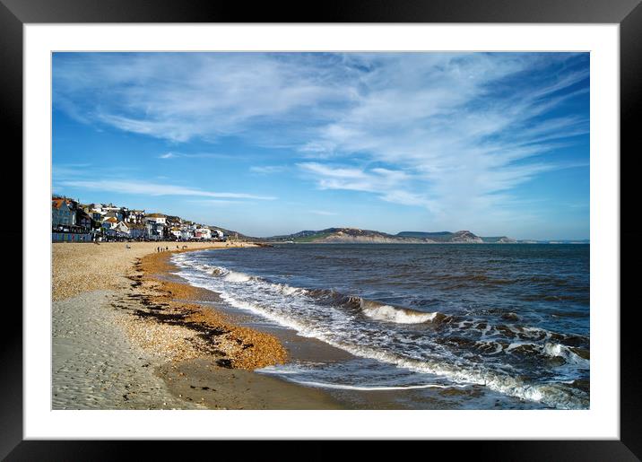 Lyme Regis Beach and Jurassic Coastline            Framed Mounted Print by Darren Galpin