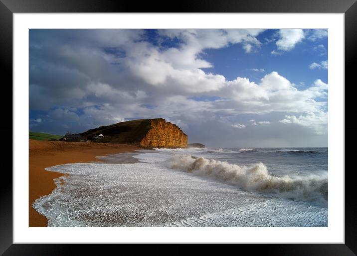 Stormy Sea at West Bay                        Framed Mounted Print by Darren Galpin