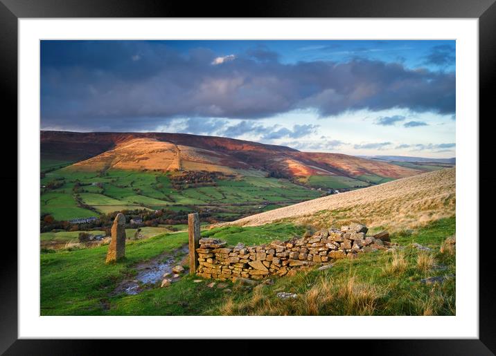 Hollins Cross & Vale of Edale                      Framed Mounted Print by Darren Galpin