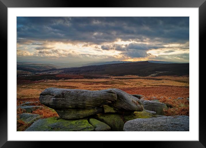 Burbage Valley Sunset                     Framed Mounted Print by Darren Galpin