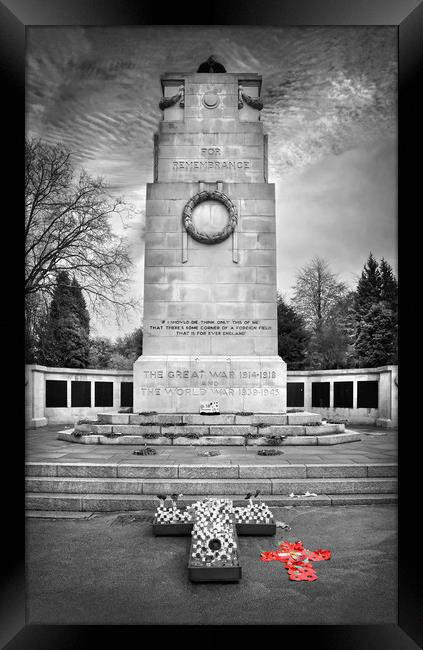 War Memorial,Clifton Park,Rotherham                Framed Print by Darren Galpin