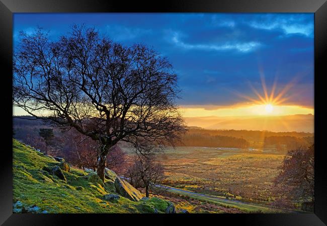 Longshaw Sunset                                Framed Print by Darren Galpin