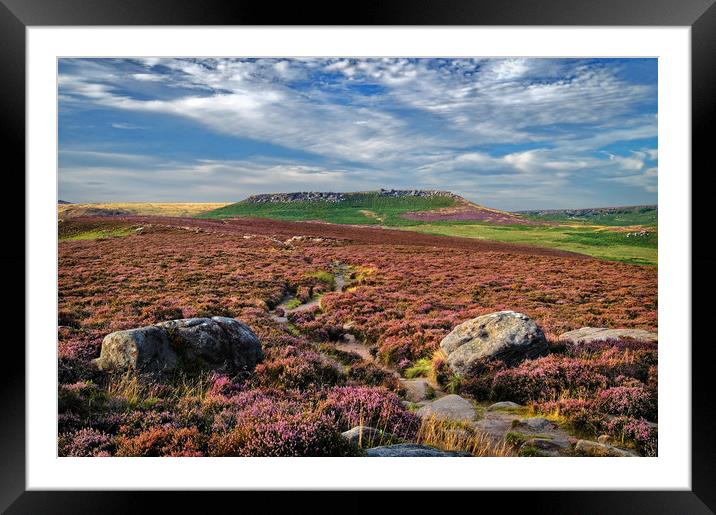 Approach to Higger Tor                       Framed Mounted Print by Darren Galpin