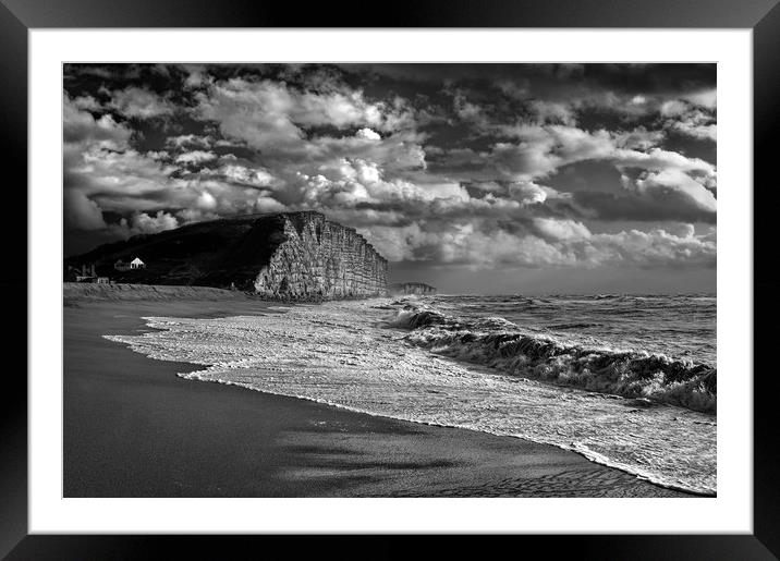 Stormy Sea at West Bay                         Framed Mounted Print by Darren Galpin