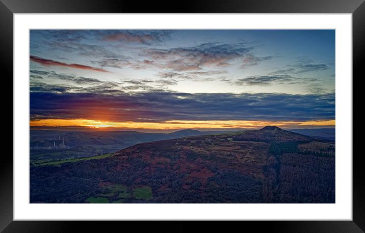 Win Hill Sunset                                Framed Mounted Print by Darren Galpin