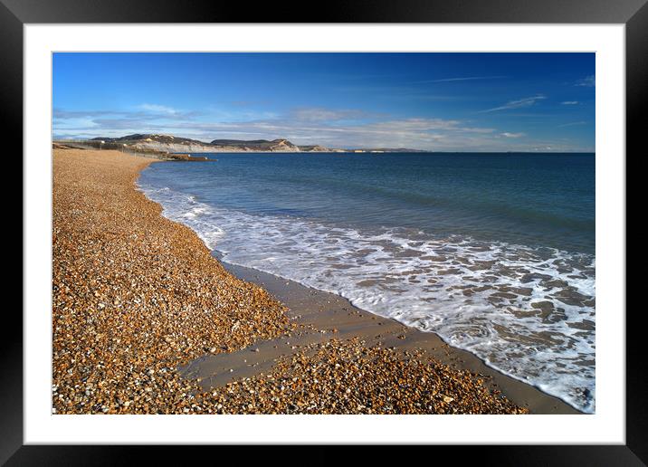 Lyme Regis Beach and Jurassic Coastline            Framed Mounted Print by Darren Galpin